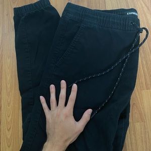 Black Express jogger pants.